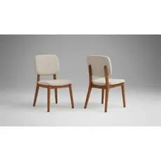 Conjunto 2 Cadeiras de Jantar Detroit Estrutura 100% Madeira Maciça Design Estofado Luxo Morderna Sala Estar Decorativa