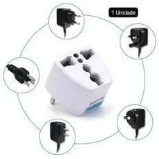Tomada Adaptador Bivolt Universal Benjamin Conversor Europa EUA Pino Grosso Fino - ENVIO IMEDIATO