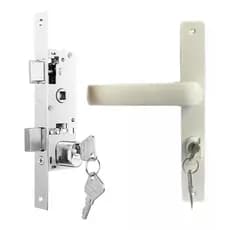 Fechadura Branca Similar 603/33 Stam para Porta de Aluminio c/ 2 Chaves MM Fechaduras