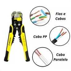 Alicate Desencapador Profissional 3 em 1 – Crimpa, Corta e Desencapa Fios - Ajuste de medidas