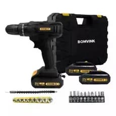 Parafusadeira e Furadeira Elétrica Sem Fio Impacto Com 2 Baterias 21v + Maleta e Acessórios - Bivolt