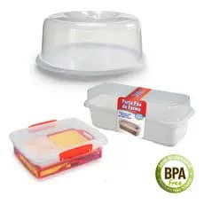 Kit Cesto Porta Pães, Frios E Boleira Usual Kit Café Carinho