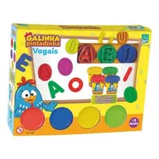 Brinquedo Massinha De Modelar Galinha Pintadinha Vogais Apreendendo As Vogais Com Acessórios