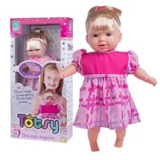 Boneca Totsy Que Fala Frases 42cm Com Chupeta Corpo Macio Super Toys Envio imediato