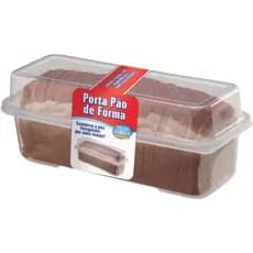 Porta Pão de Forma Cinza Palha Retangular com Tampa 33x15x15 Livre de BPA Recipiente de Pães