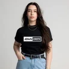 T-Shirt Estampada Jesus Cristo Blusa Feminina 100% Algodão Várias Cores