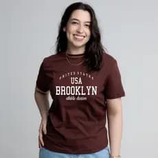 T-Shirt Feminina Estampada Várias Cores Blusinha Gola Redonda 100% Algodão