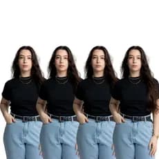 Kit 4 T-shirt Feminina Camiseta Lisa Casual Envio Já