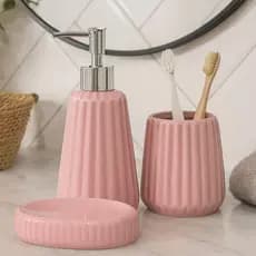 Conjunto Lavabo Banheiro Sabonete Líquido Porta Escova / 186