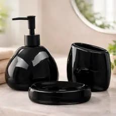 Kit Lavabo Banheiro 3 Peças Sabonete Líquido Escova / 094