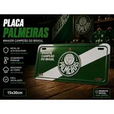 Placa Decorativa Palmeiras Oficial em Alumínio 15x30cm – Original | Decoração do Verdão