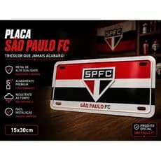 Placa Decorativa São Paulo Oficial em Alumínio 15x30cm – Original | Decoração Tricolor Paulista