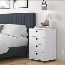 Gaveteiro Classic 4 Gavetas Escritório Quarto Variação de Cores