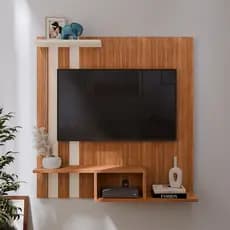 Painel Suspenso GK TV 32” com Nichos e Prateleira Variadas Cores