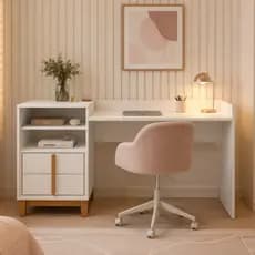Escrivaninha MAXI para Escritório Home Office com Porta  Nicho em  Moderna Compacta para Estudos CPK