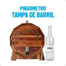 Pingômetro Em Mdf Tampa De Barril Cachaça Decoração Rústica Bar Churrasco E Presente
