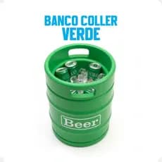Barril Cooler Banco Verde Tampa Amadeirada Assento Térmico Para Bebidas Churrasco Eventos
