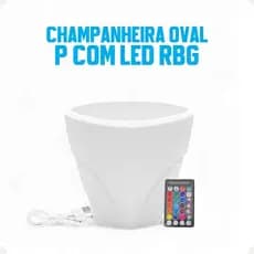 Champanheira Oval Tamanho P LED RGB Sem Fio Balde De Gelo Iluminado Para Eventos
