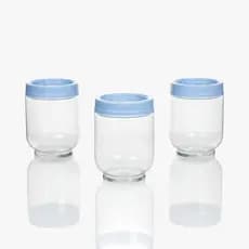 Porta Condimentos 380ml Gire Trave Kit 3 Peças Azul Claro Temperos Cozinha Prática E Organizad