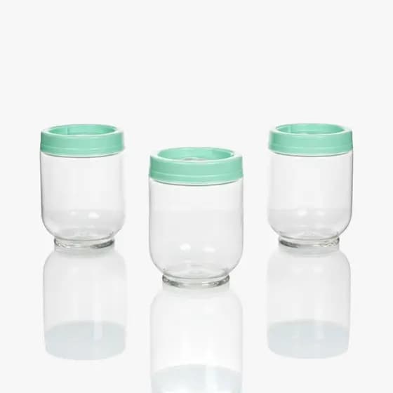 Kit Porta Condimentos Gire Trave 380ml 3 Peças Verde Água Temperos Cozinha Organização Giro Fácil