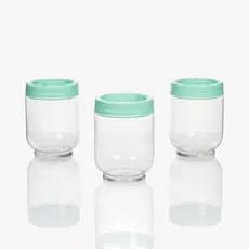 Kit Porta Condimentos Gire Trave 380ml 3 Peças Verde Água Temperos Cozinha Organização Giro Fácil