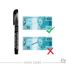 Caneta Marcador Identificadora e Detector de Dinheiro Cédula Falso