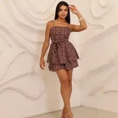 Vestido Macaquinho Tecido Crepinho Poá