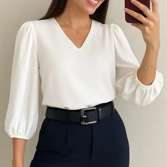 Blusa Feminina Novas Cores Manga 3/4 Evangelica Moda Social
