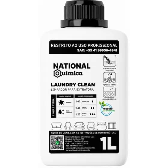 Detergente Concentrado Limpa e Extraí Sujeiras Laundry 1L NQ