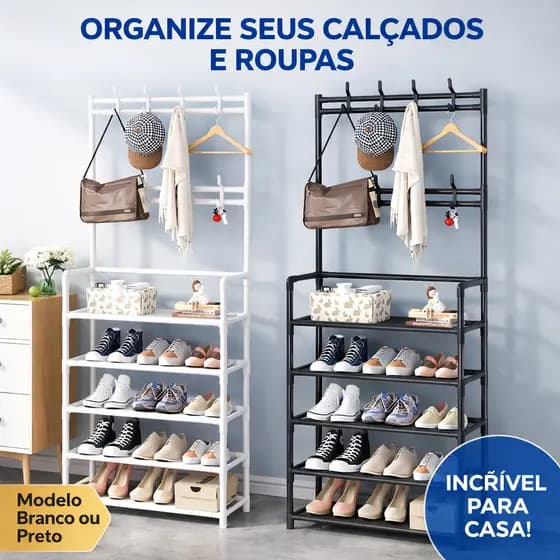 Arara 5 andar Sapateira Organizadora cabideiro suporte Multiuso Sapato Tenis Roupa Closet Quarto Armários