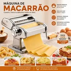 Máquina Macarrão 3 Massas Caseira Cilindro Inox Lasanha Fettuccine Pastel Bestfer Manivela