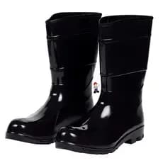 Bota PVC Galocha Unissex Preta 30cm Cano Longo Impermeável Industrial Sem Forro Ideal Lavagem Chuva