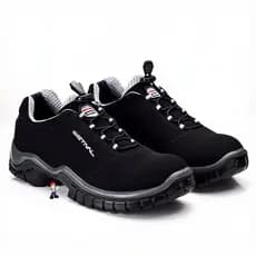 Sapato Amarrar Em Microfibra Preto/Cinza Estival Bico Composite C.A 50.124