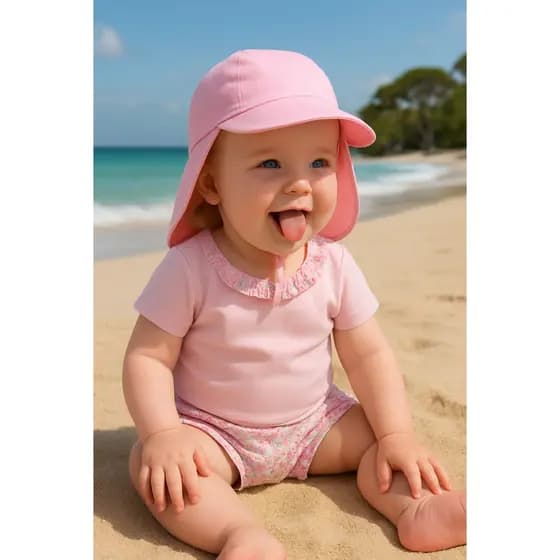 Boné Uv Proteção Solar Infantil Cobre Nuca Verão Cores