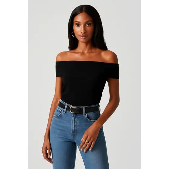 Blusa Feminina Ciganinha Ombro a Ombro Decote 4 em 1