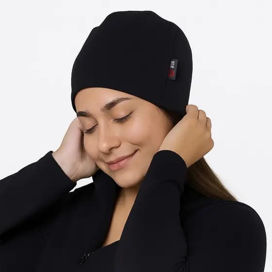 Touca de Frio Gorro Fleece Preto Inverno WON Térmico Quente Unissex Tecido Qualidade Premium
