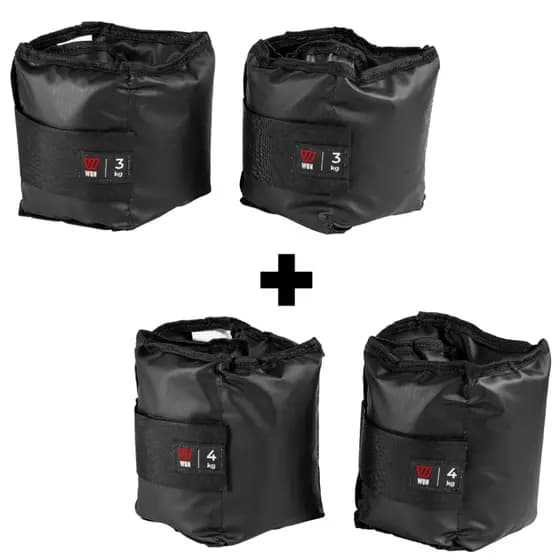 Kit Par Caneleiras Peso 3kg + 4kg Tornozeleira de Peso Musculação Ginástica Treino Profissional Academia