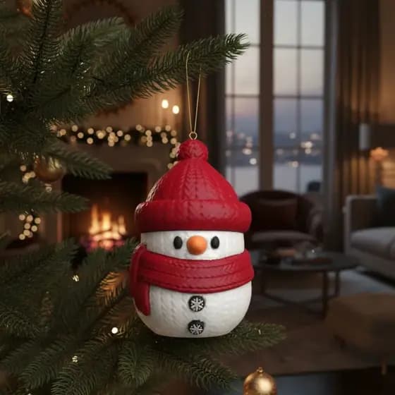 Enfeite De Natal Boneco De Neve Natalino Decoração Árvore Com Cachecol