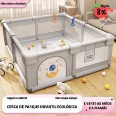 Cercadinho de Bebê Parquinho Dobrável | Seguro com Ventosas, Alças e Gancho de Fixação