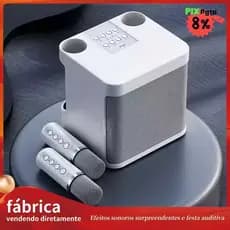 Alto-Falante bluetooth Karaoke Microfone – Duplo Sem Fio com Transmissão Rápida Diversão Familiar