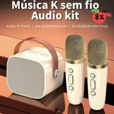 Caixa de Som Karaokê Bluetooth – 2 Microfones Divertimento Familiar Portátil