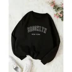 Moletom Careca Brooklyn Gola Redonda Blusa Frio Básico Casaco Feminino Masculino Flanelado Algodão