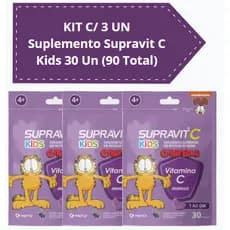 KIT C/ 3 UN Supravit C Kids Vitamina C Sabor UVA