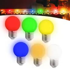 Kit 4 Lâmpada Bolinha Penteadeira 3w Bulbo Led E27 Lustre Espelho Colorida G45
