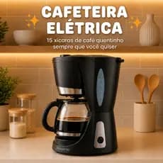 Cafeteira Elétrica Preta Maquina de Café Jarro de Vidro Cafeteira 15 Xícaras Cafeteira 220v Compacta