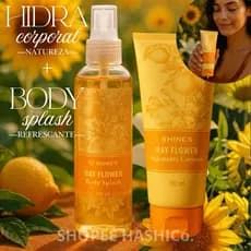 Kit Body Splash e Creme Hidratante Corporal Perfume Original Cítrico Floral Natal Poran Tipo Boticário