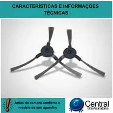 2 Escovas Para Robô Aspirador Compatível com Britânia Bas03v e Philco- Pas07p e Pas08c