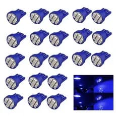 KIT 20 LAMPADA T10 8 LED AZUL PINGO LUZ ATACADO