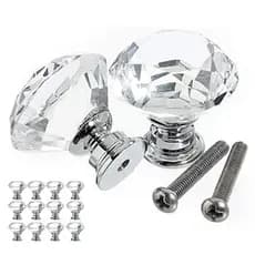 Kit 4 Puxador Cristal Para Armário Gaveta Moveis 30MM