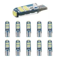 KIT 10 LAMPADA T10 SILICONADA 15 LED W5W BRANCO 12V
